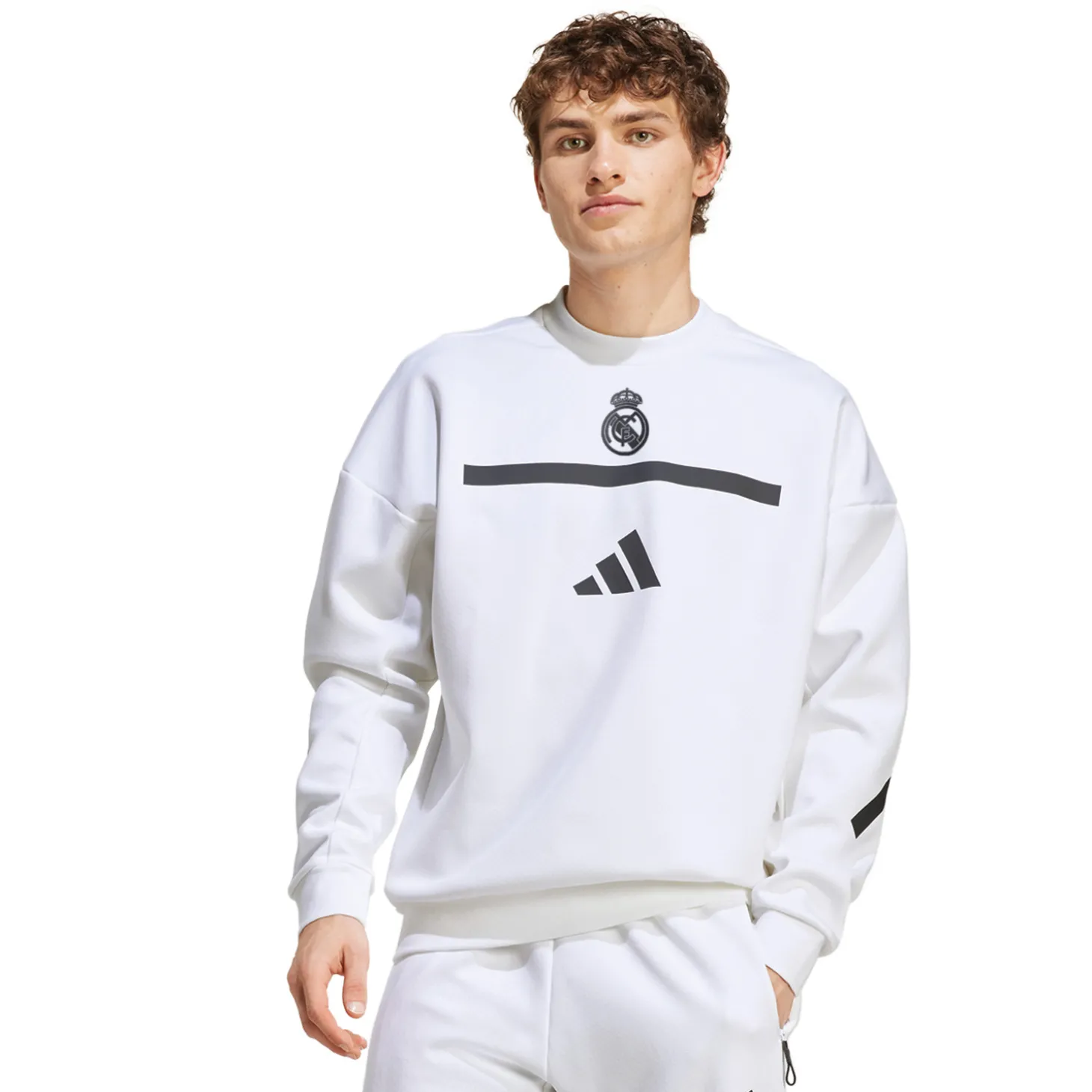 Adidas España, S.A.U Sweatshirts | Sweatshirts^Mens adidas Real Urban Crew Sweatshirt White