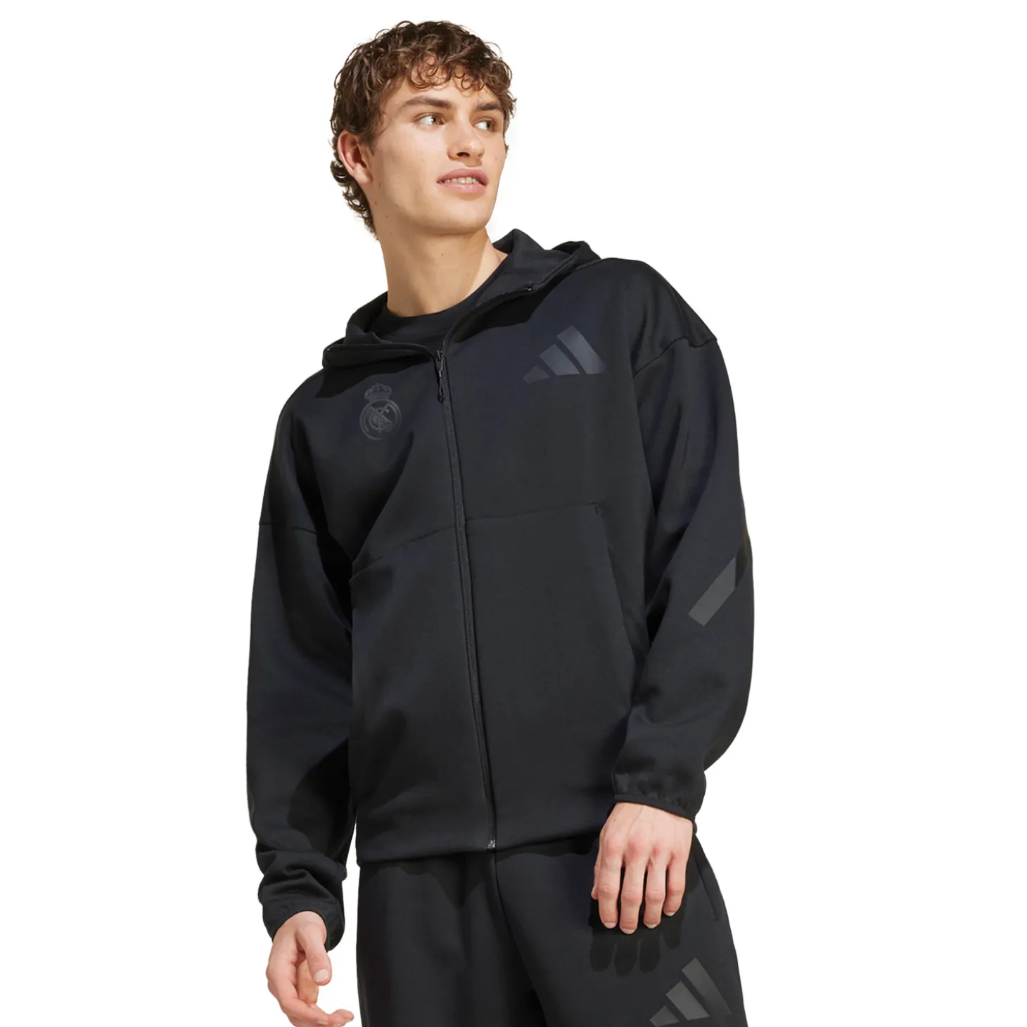 Adidas España, S.A.U Sweatshirts | Hoodies^Mens adidas Real Urban Full Zip Hoodie Black