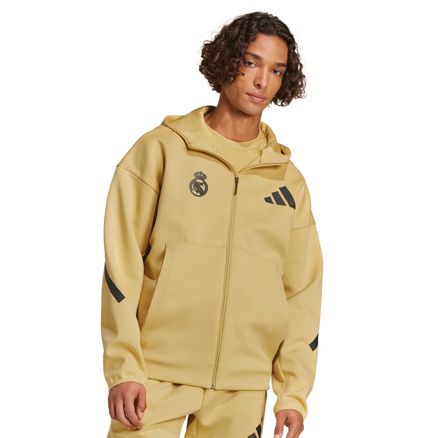 Adidas España, S.A.U Jackets | Sweatshirts^Mens adidas Real Urban Full Zip Hoodie Oat