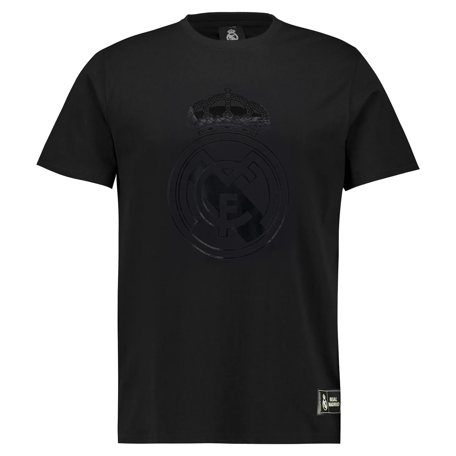 MBA Solutions T-Shirts^Mens Blackout T-Shirt Crest Black Real Madrid