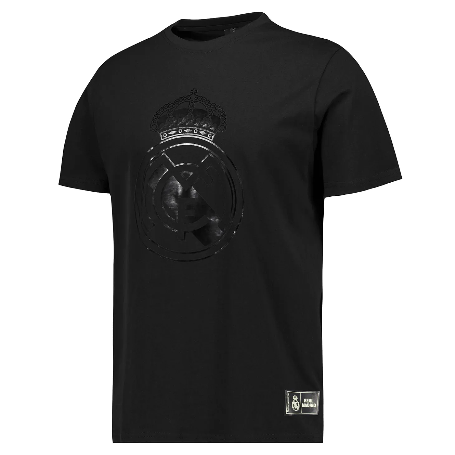 MBA Solutions T-Shirts^Mens Blackout T-Shirt Crest Black Real Madrid