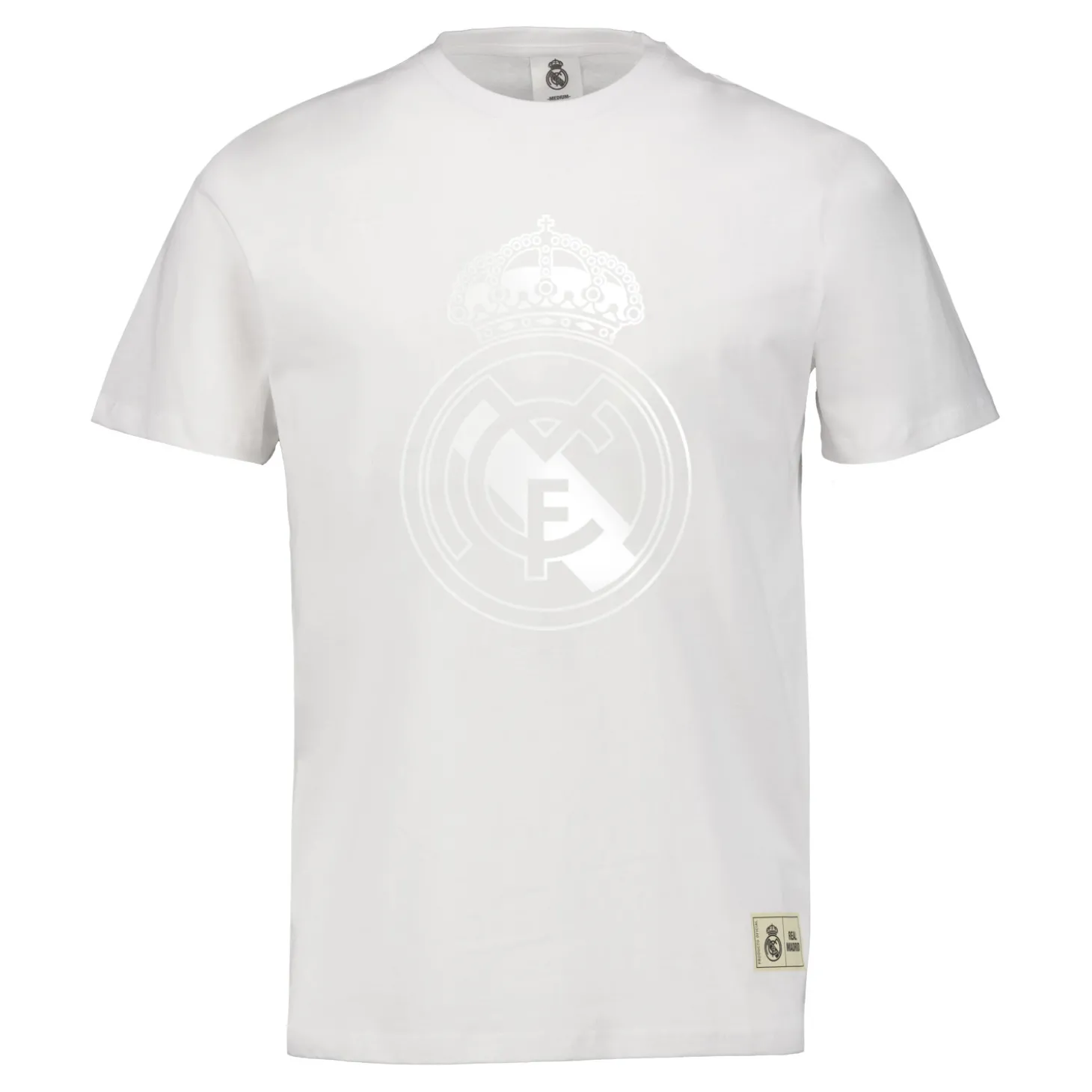 MBA Solutions T-Shirts^Mens Blackout T-Shirt Crest White Real Madrid