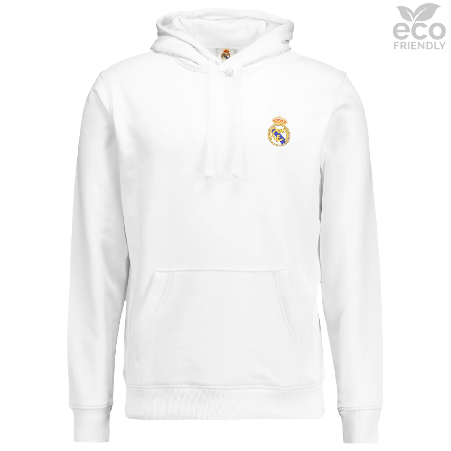 OSDM Sweatshirts^Mens ECO Essentials Real Madrid Color Crest Hoodie White