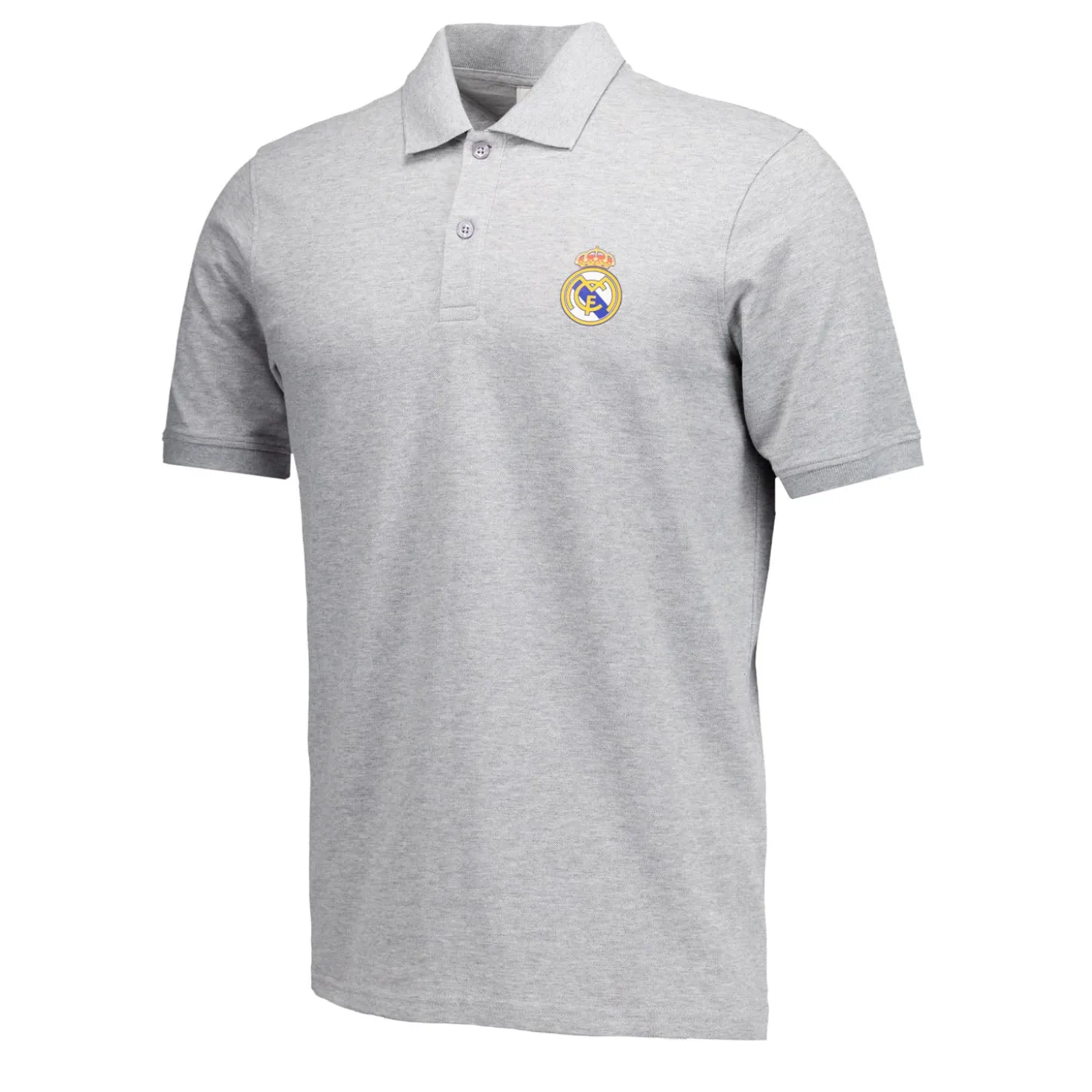 OSDM Polos^Mens ECO Essentials Real Madrid Color Crest Polo Light Grey