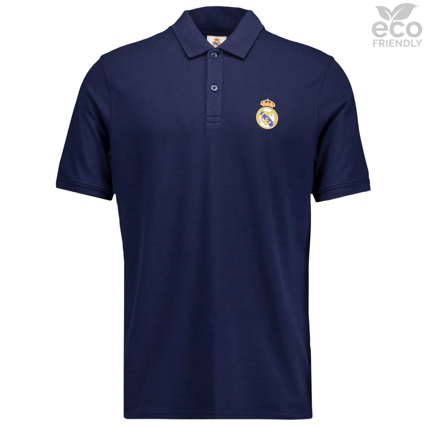 OSDM Polos^Mens ECO Essentials Real Madrid Color Crest Polo Navy