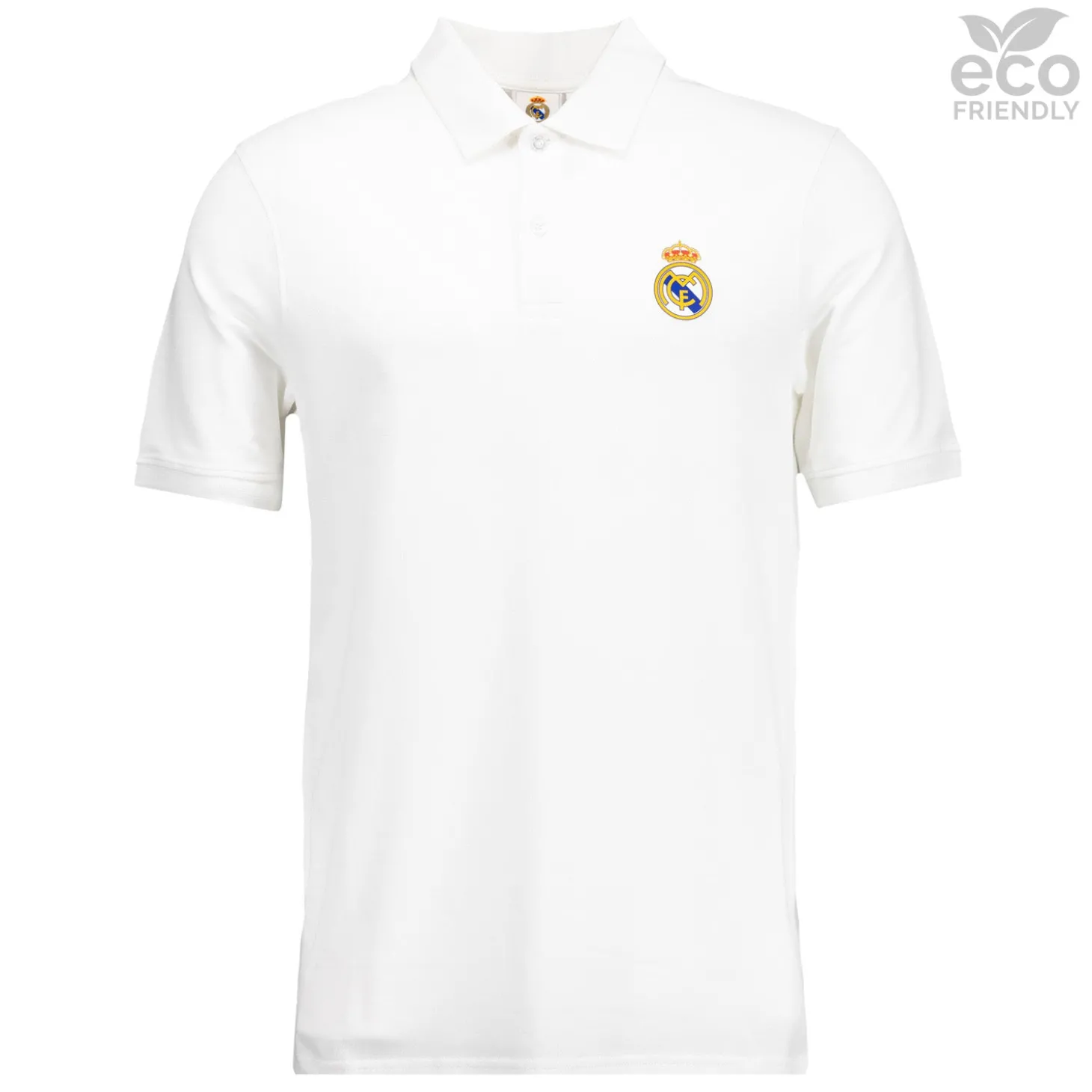 OSDM Polos^Mens ECO Essentials Real Madrid Color Crest Polo White