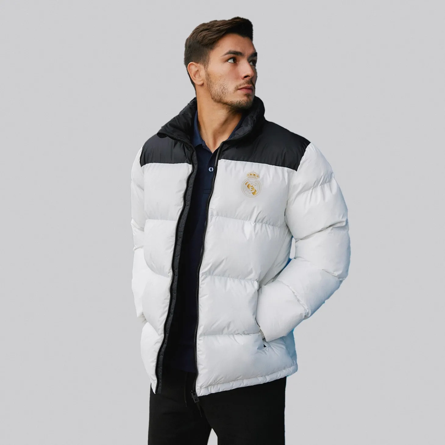 MBA Solutions Jackets^Mens Outerwear Color Block Puffer Jacket Anorak White