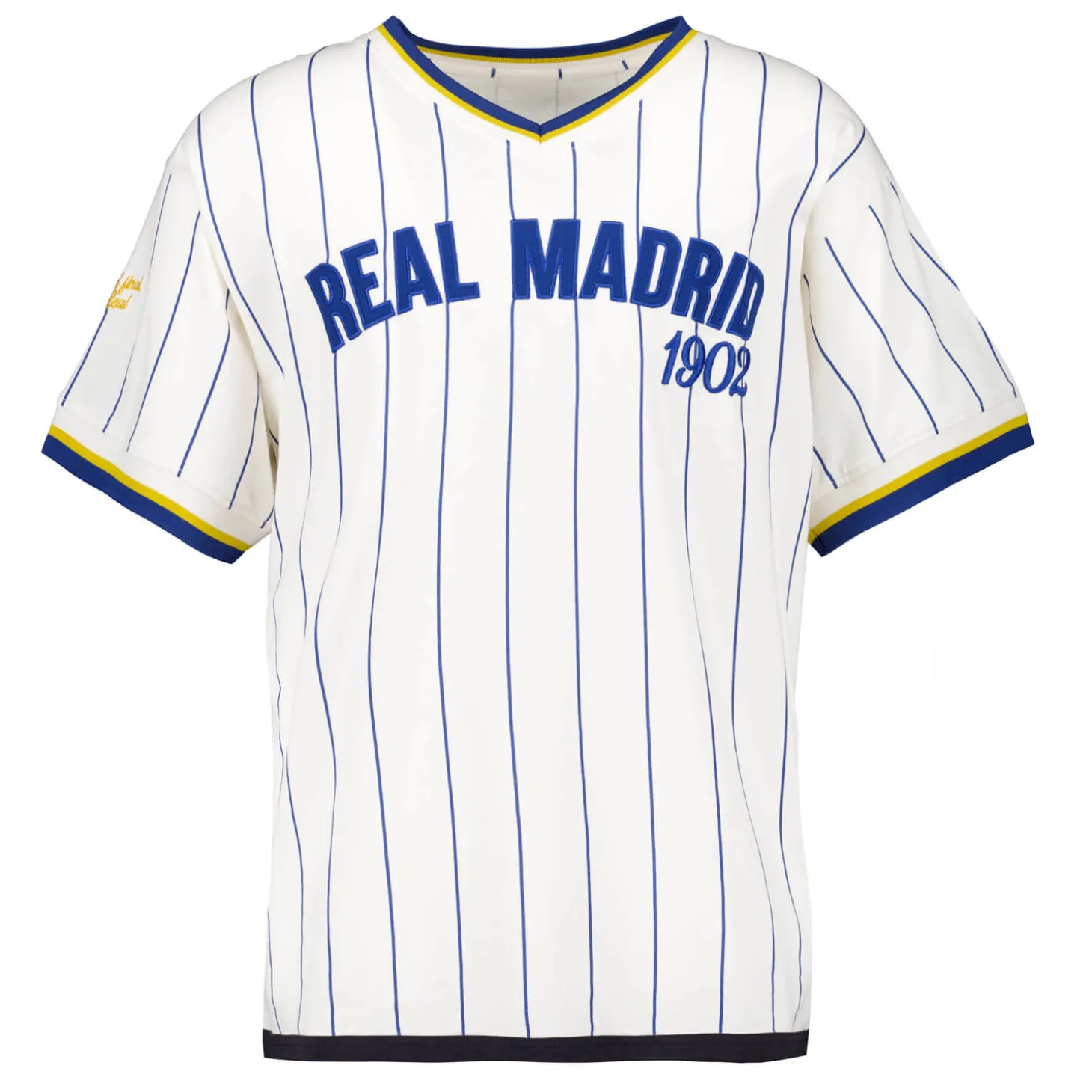 MBA Solutions T-Shirts^Mens Oversized Striped Baseball T-Shirt Off White Real Madrid