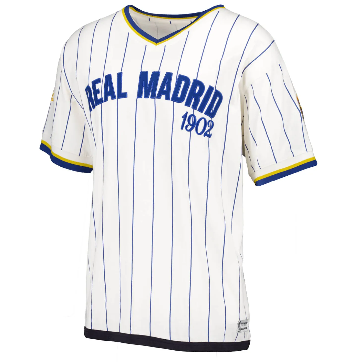MBA Solutions T-Shirts^Mens Oversized Striped Baseball T-Shirt Off White Real Madrid