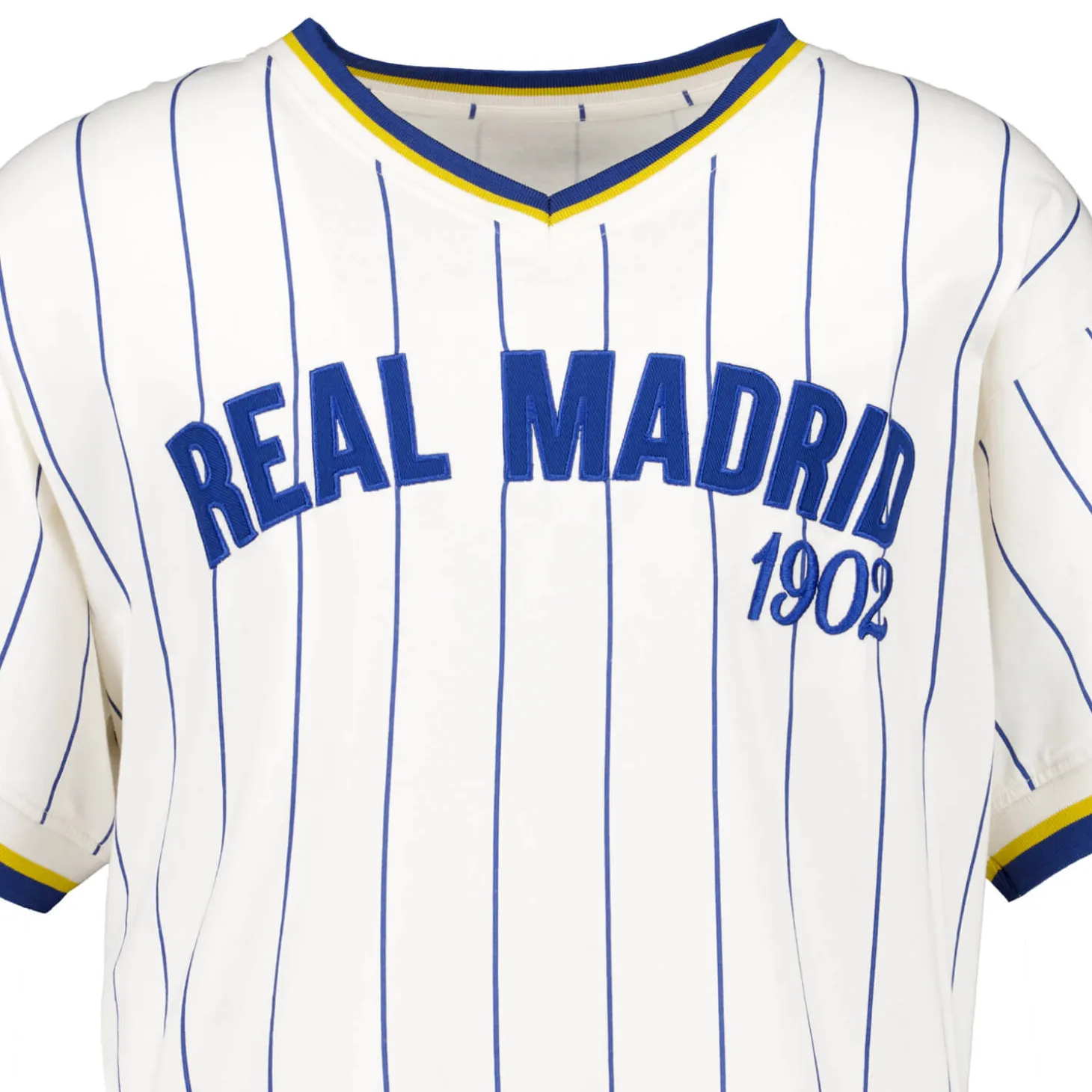 MBA Solutions T-Shirts^Mens Oversized Striped Baseball T-Shirt Off White Real Madrid
