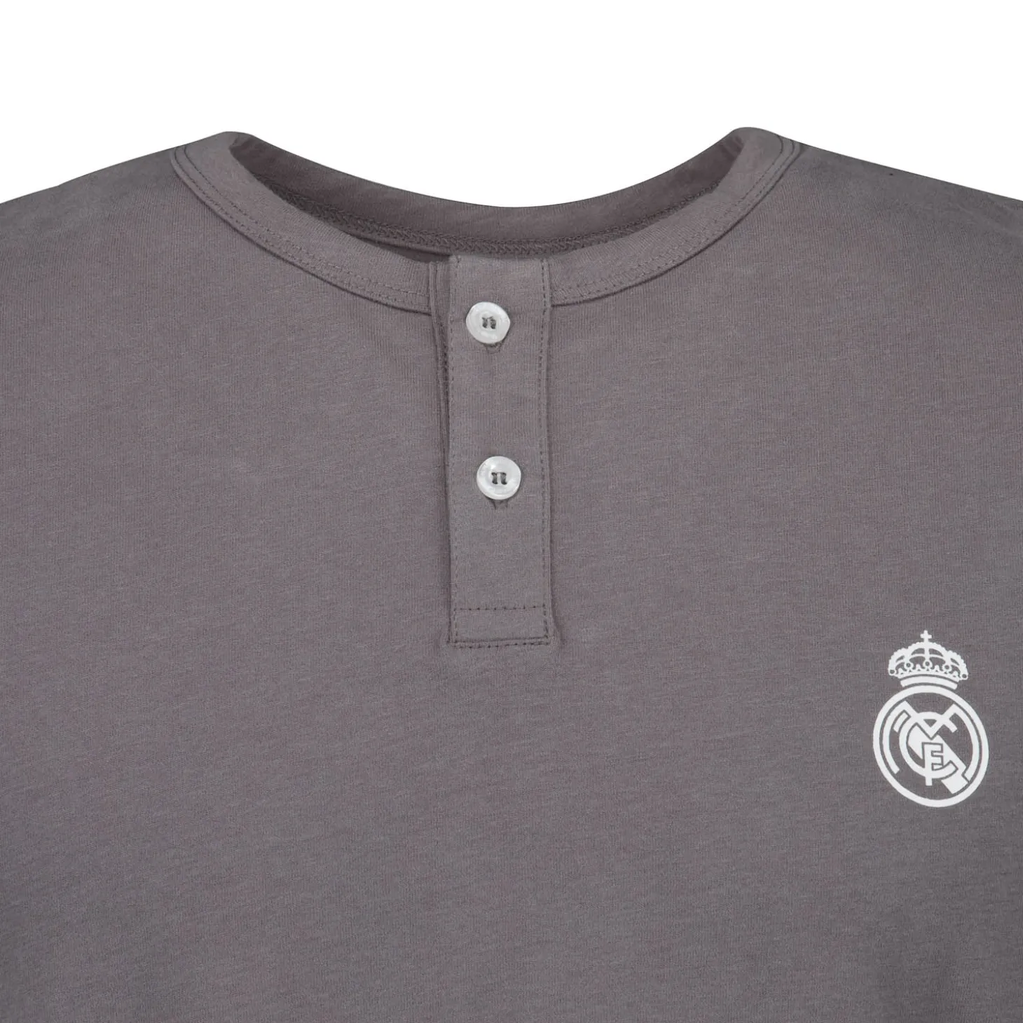 OSDM Nightwear^Mens Real Madrid White Dreams Pijama Set Henley Shorts Grey