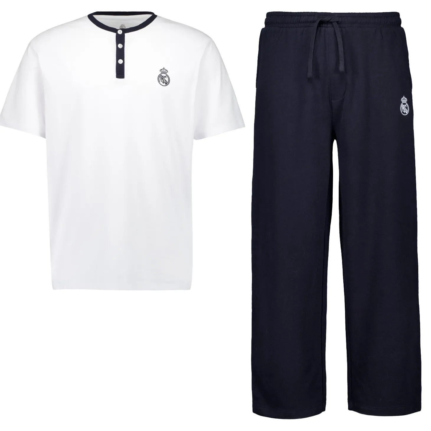 OSDM T-Shirts | Nightwear^Mens Real Madrid White Dreams Pijama Set T-Shirt & Fleece Pants Navy