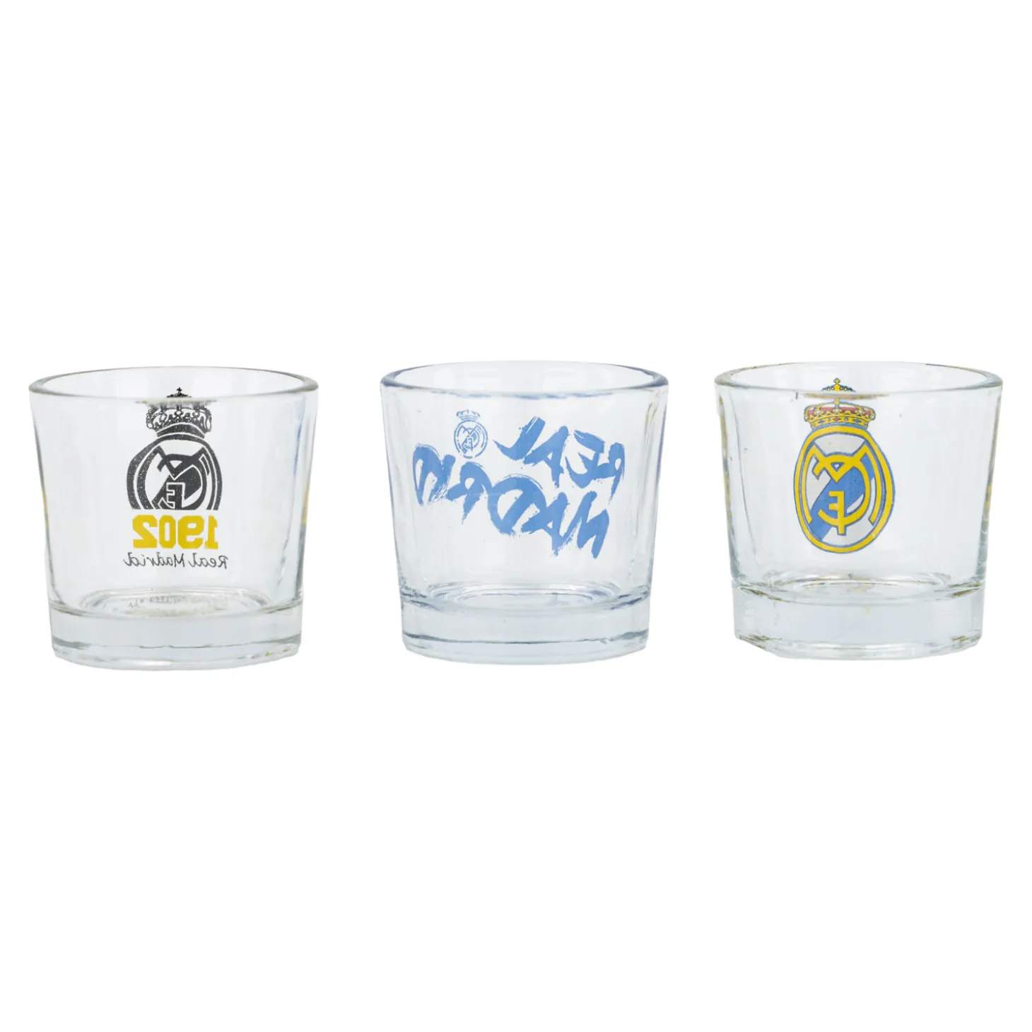 JLK Merchandising, S.L. Glassware & Cups^50ml Pack 3 Shot Glasses Real Madrid