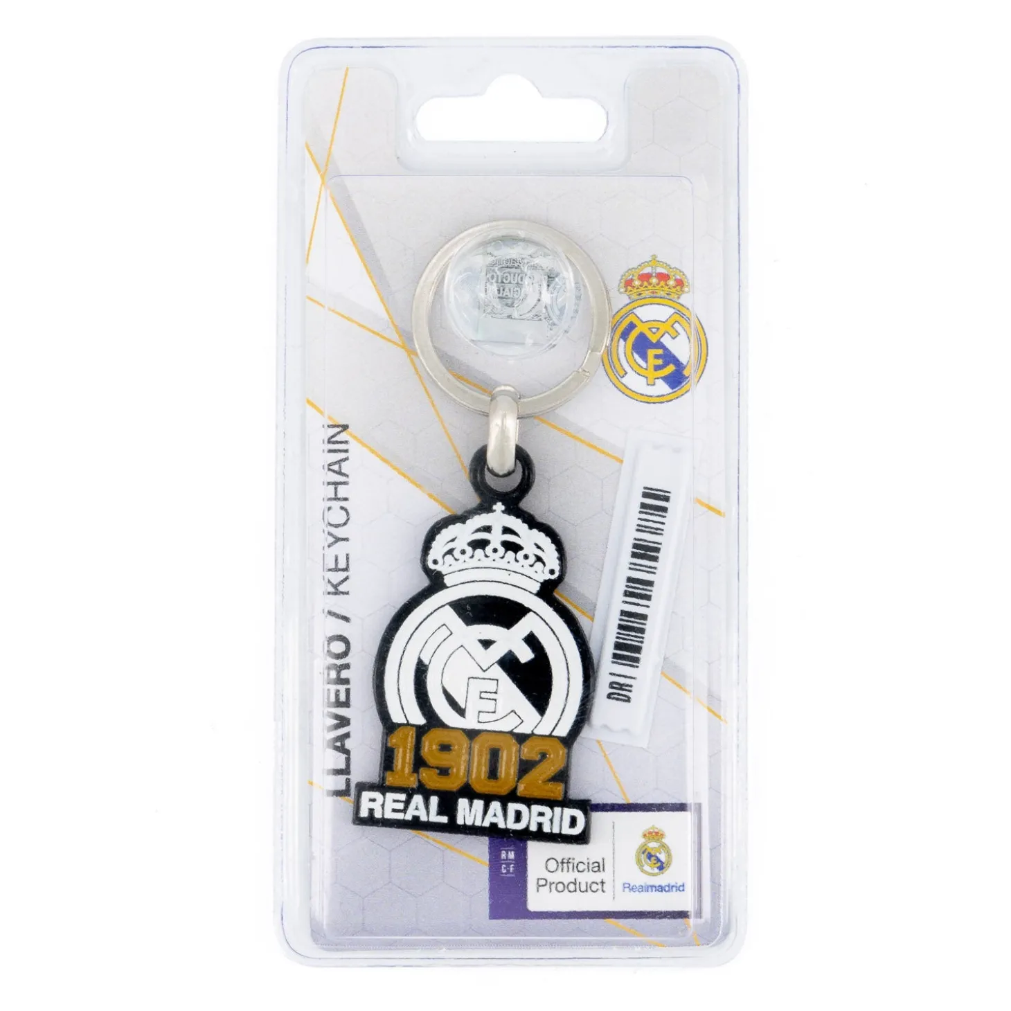 Promoestrategia, S.L. Keyrings^Real Madrid 1902 Crest Keyring White/Black