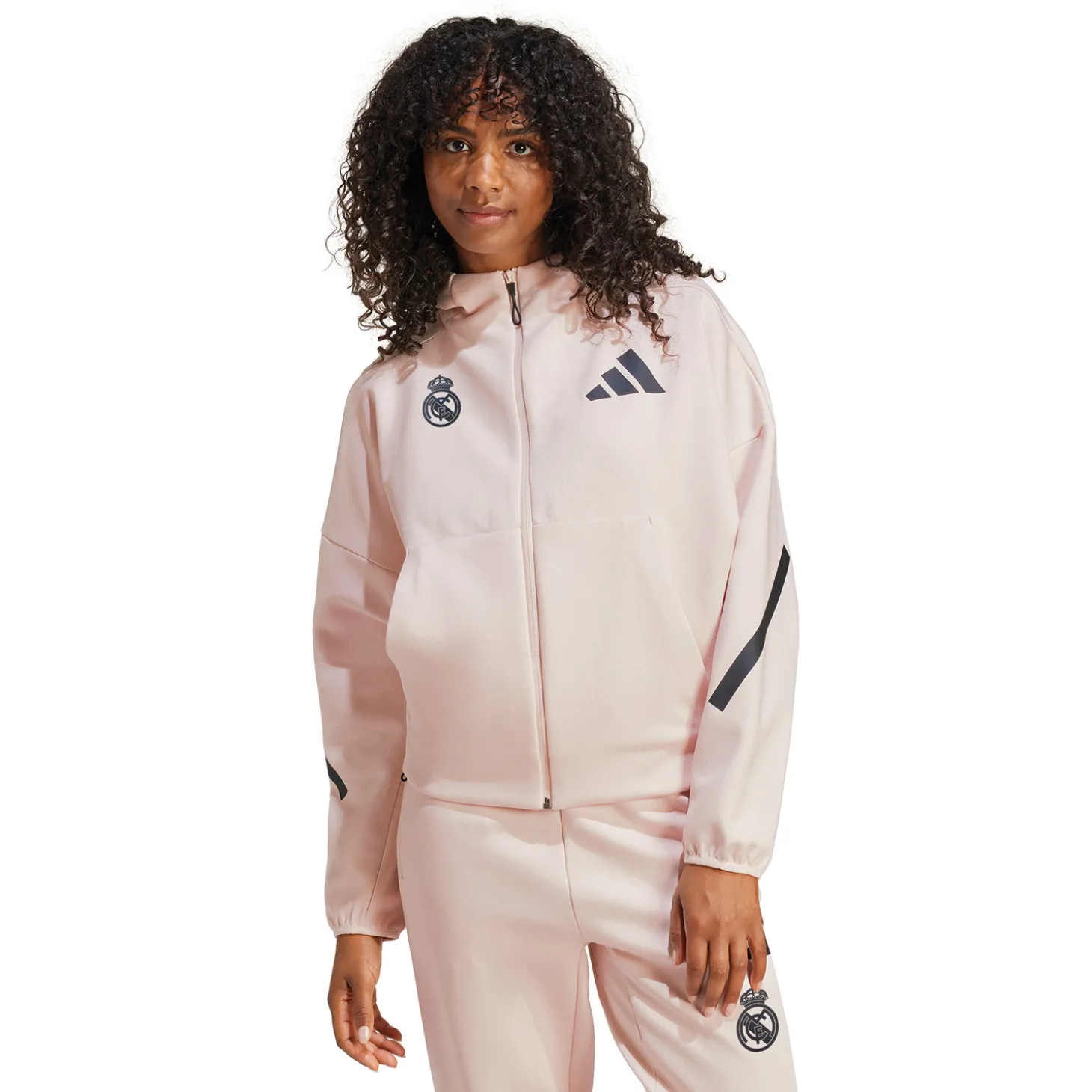 Adidas España, S.A.U Jackets | Sweatshirts^Womens adidas Real Urban Full Zip Hoodie Light Pink