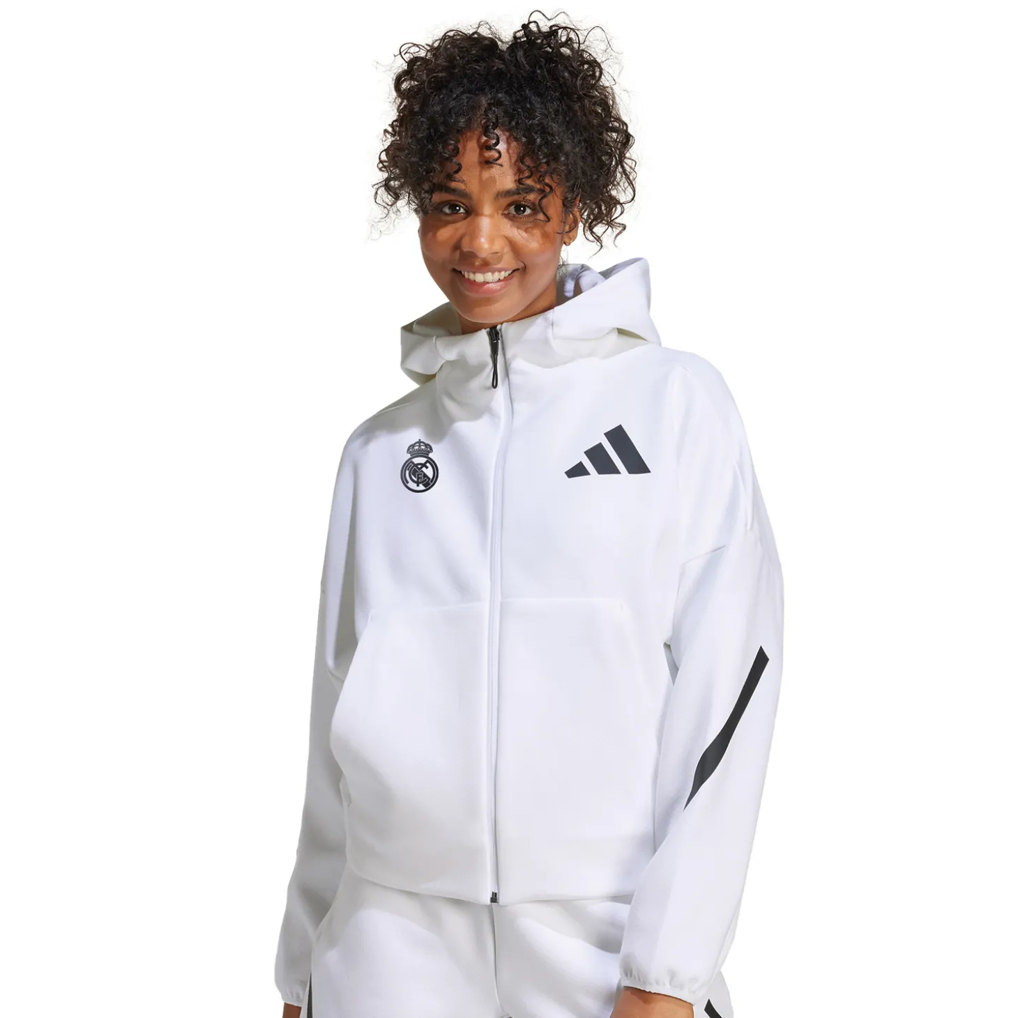 Adidas España, S.A.U Tracksuits | T-Shirts^Womens adidas Real Urban Full Zip Hoodie White