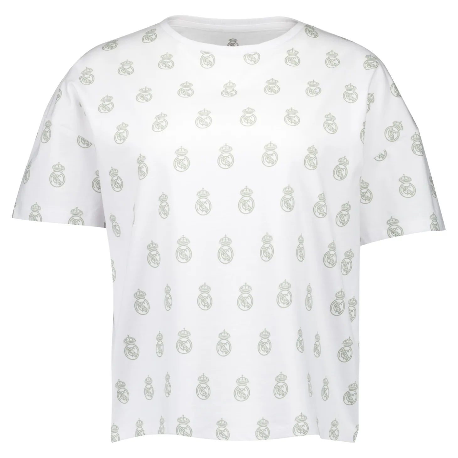 OSDM T-Shirts | Nightwear^Womens Real Madrid White Dreams Pijama Set Printed Crest T-Shirt & Shorts Green