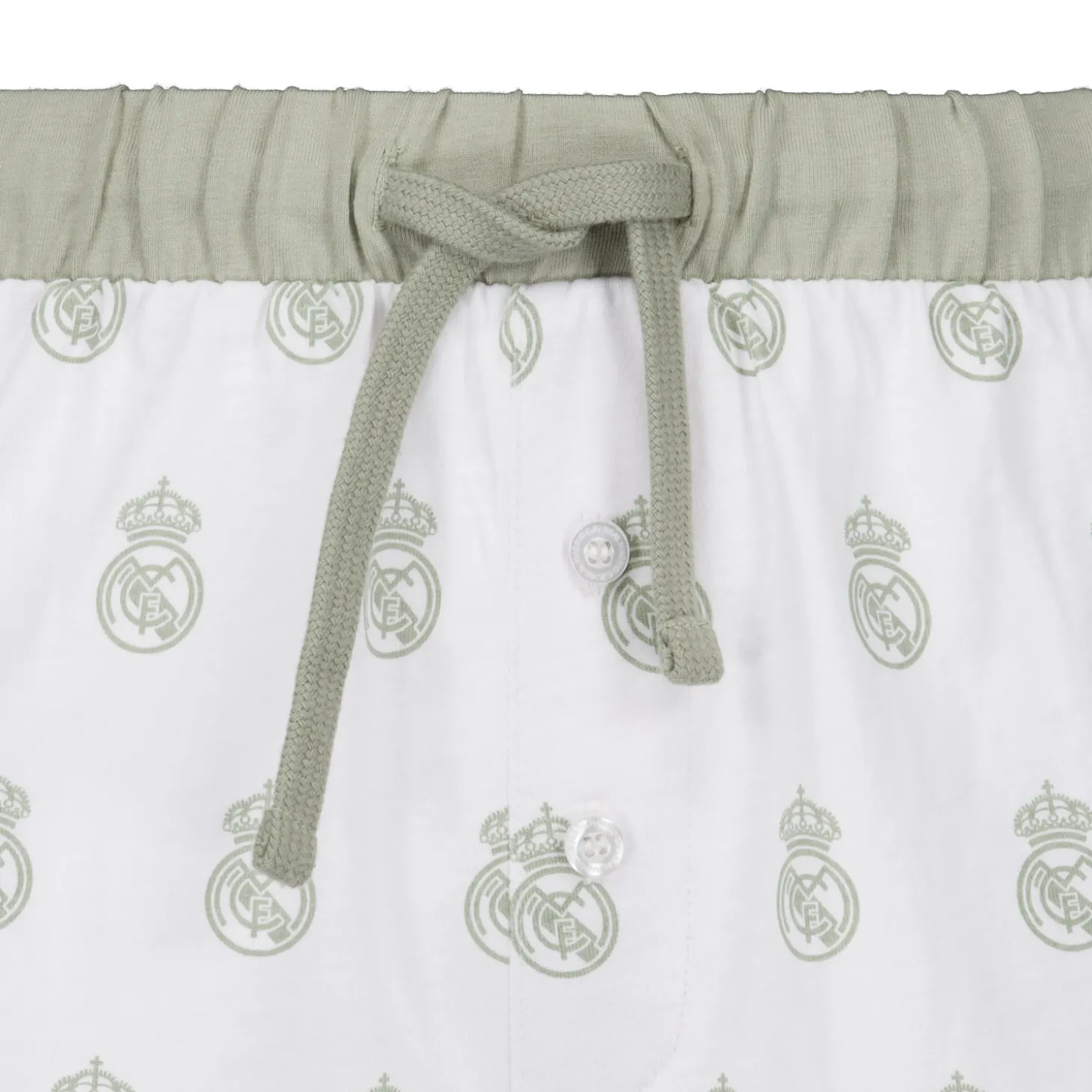 OSDM T-Shirts | Nightwear^Womens Real Madrid White Dreams Pijama Set Printed Crest T-Shirt & Shorts Green