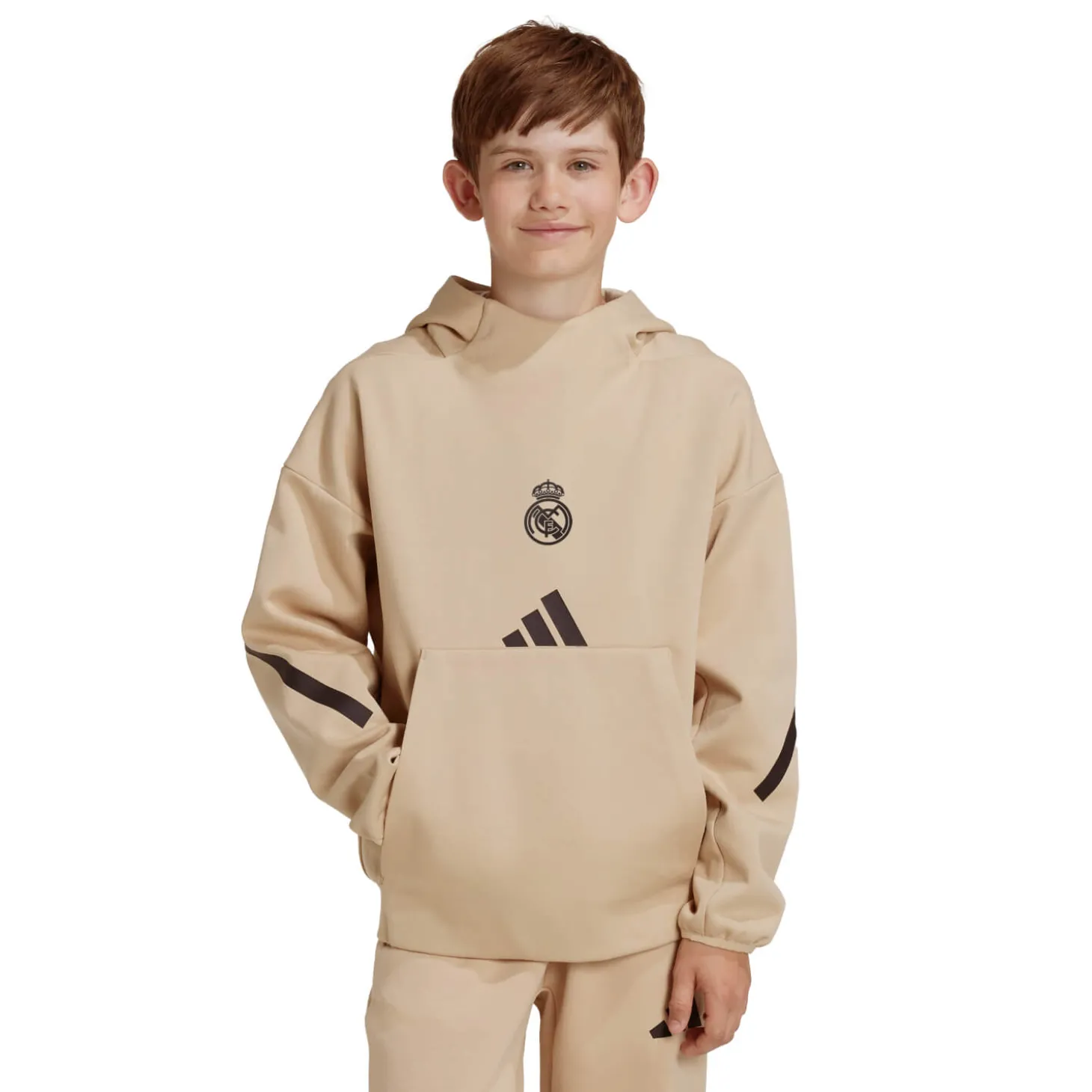 Adidas España, S.A.U Sweatshirts | Sweatshirts^Youth adidas Real Urban Hoodie Cream/ Black