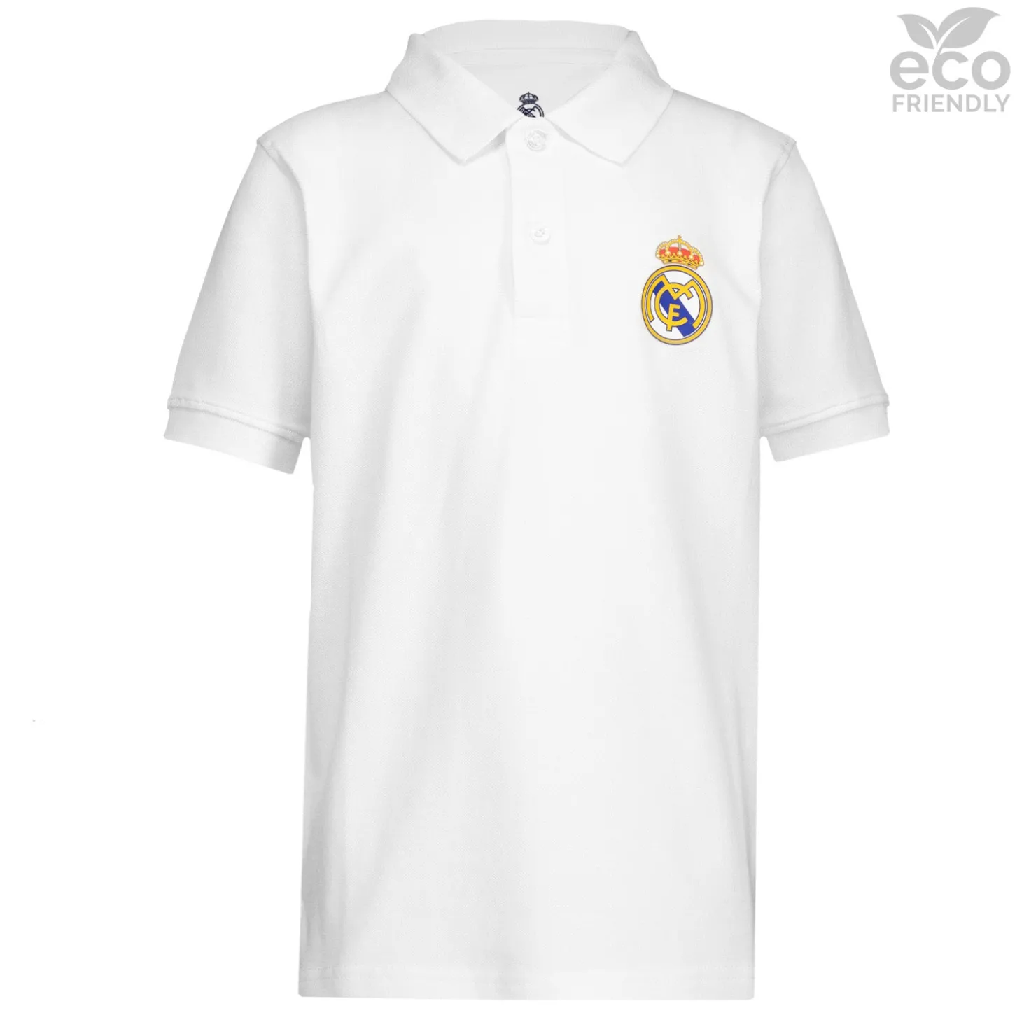 OSDM Back To School | Polos^Youth ECO Essentials Real Madrid Color Crest Polo White