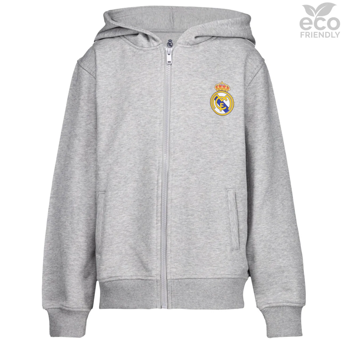 OSDM Sweatshirts^Youth ECO Essentials Real Madrid Color Crest Zip Hoodie Light grey