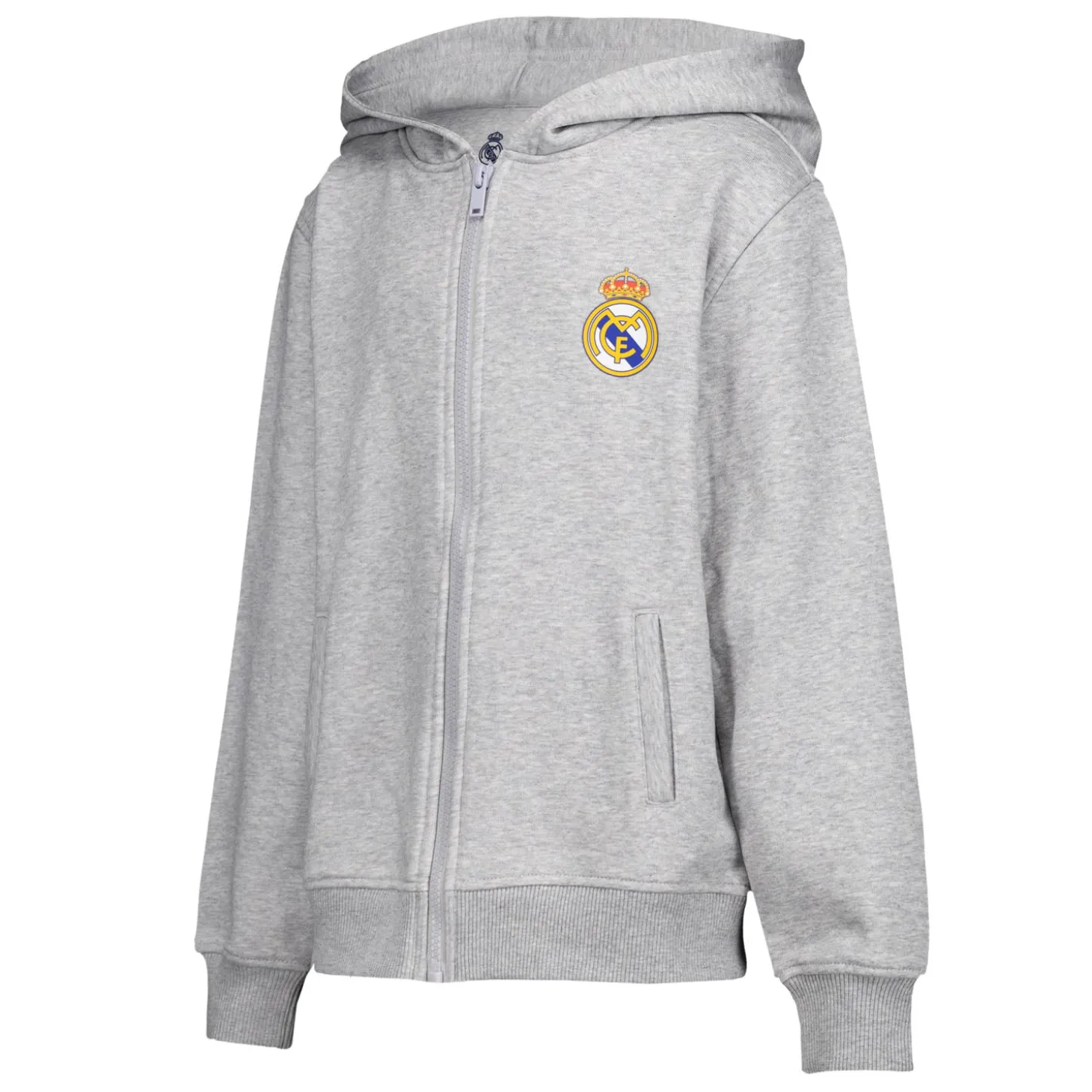OSDM Sweatshirts^Youth ECO Essentials Real Madrid Color Crest Zip Hoodie Light grey