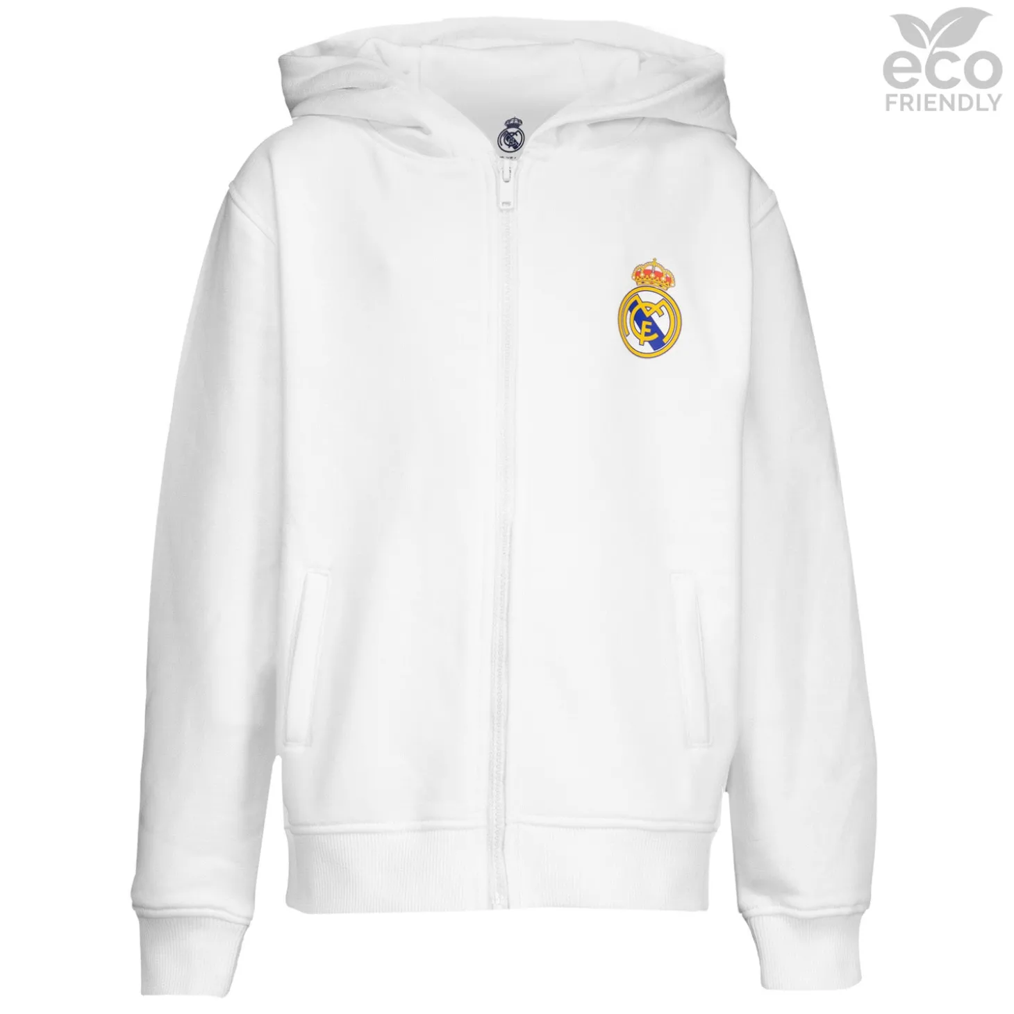 OSDM Sweatshirts^Youth ECO Essentials Real Madrid Color Crest Zip Hoodie White